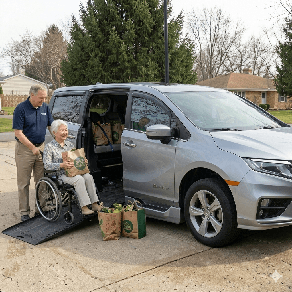 Wheelchair accessible transportation to grocery store